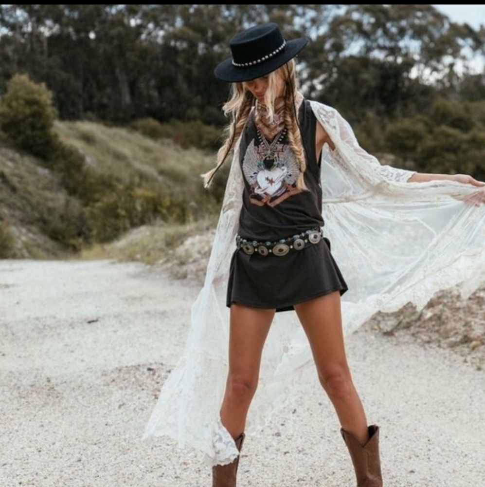 Boho Dancing Outlaw Tunic Dress - Picture 2 of 16